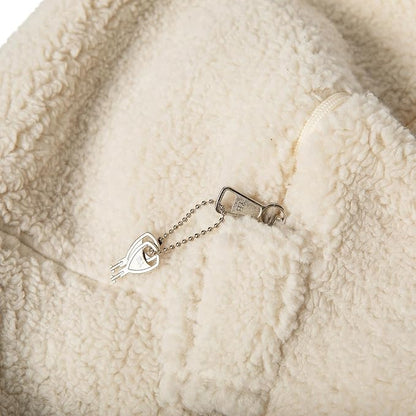 Flash Furniture Dillon Sherpa Bean Bag Chair, Classic Refillable Bean Bag Chair for Kids and Teens, Small, Natural - LeafyLoom