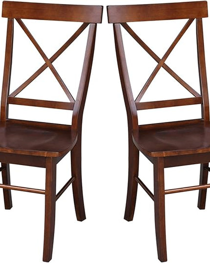 International Concepts X-Back Chair, Espresso - LeafyLoom