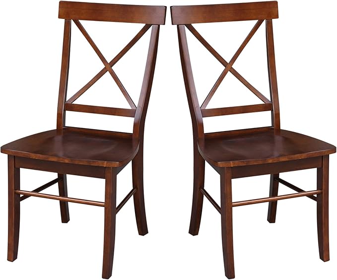 International Concepts X-Back Chair, Espresso - LeafyLoom