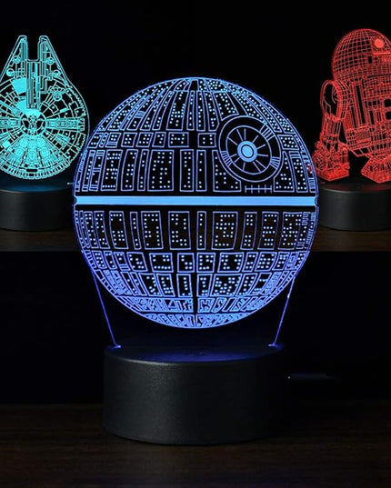 3D Illusion LED Night Light,16 Colors Gradual Changing Touch Switch USB Table Lamp for Holiday Gifts or Home Decorations（3Pattern） - LeafyLoom