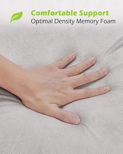 Bed Wedge Pillow, Triangle Adjustable Pillow Wedge, Memory Foam Sleeping Pillow for Legs with Washable Removable Cover, Post Surgery Pillow for Upright Sleeping, Reading, Back Pain - LeafyLoom