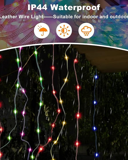 PUHONG Christmas Decoration Star Flowing Multicolor Color Changing Lights Outdoor, 320 LED 16.4Ft Star Waterfall Tree Lights with 8 Lighting Modes Remote Timer, for Xmas New Year Holiday Birthday PUHONG