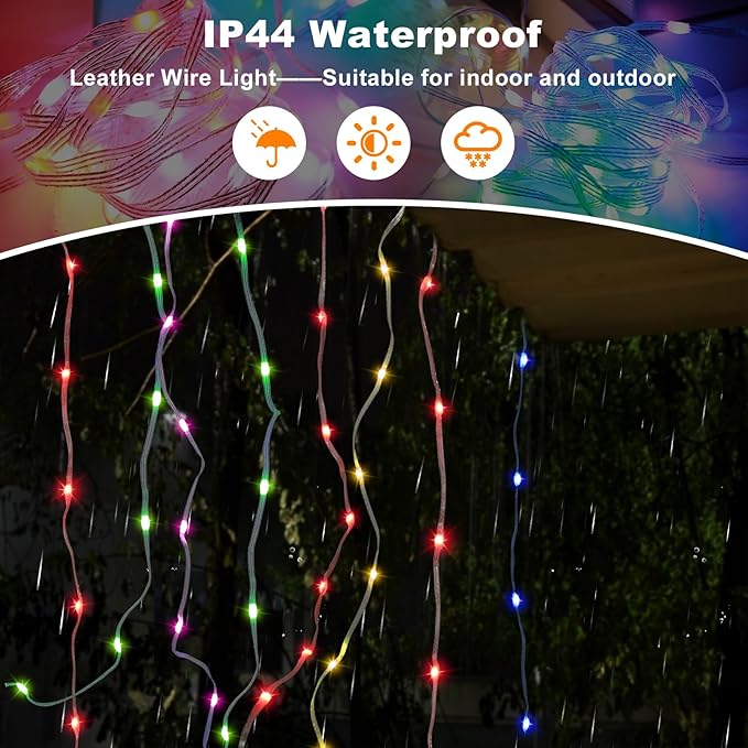 PUHONG Christmas Decoration Star Flowing Multicolor Color Changing Lights Outdoor, 320 LED 16.4Ft Star Waterfall Tree Lights with 8 Lighting Modes Remote Timer, for Xmas New Year Holiday Birthday PUHONG
