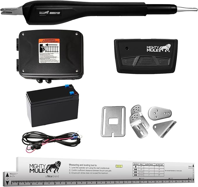 Mighty Mule MM571W-A Automatic, Single Gate Opener - Upgraded, Black MightyMule