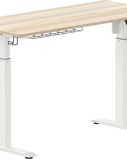 SHW Memory Preset Electric Height Adjustable Standing Desk, 48 x 24 Inches, Maple - LeafyLoom