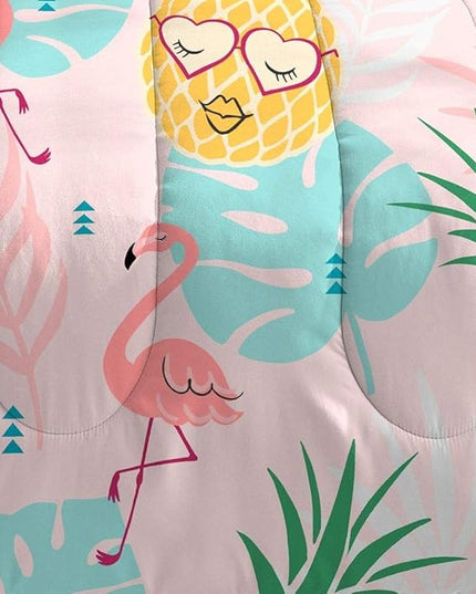 dream FACTORY Pineapple Comforter Set, Full, Pink,2A863602PK - LeafyLoom