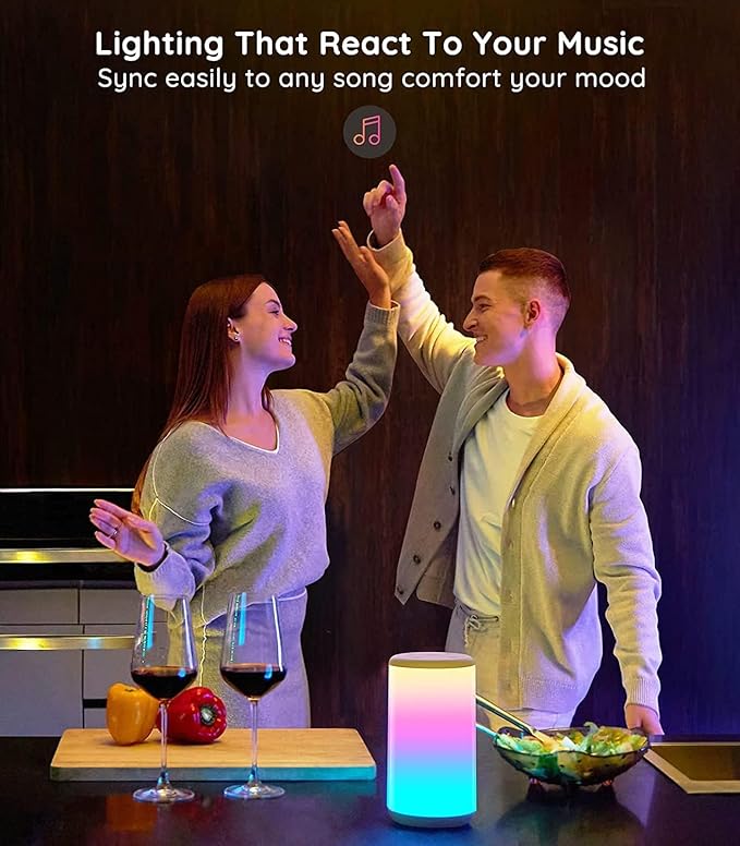 Govee RGBIC Table Lamp, Smart Lamp Work with Alexa, LED Lamp with Music Sync and 43 Scene Modes, Color Changing Lamp for Bedroom Decor, Dimmable Night Light (Corded Electric) Govee