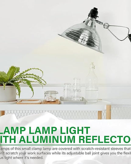 Simple Deluxe Clamp Lamp Light 150 Watt with 8.5 Inch Aluminum Reflector (no Bulb Included), 6 Feet Cord, 1 Pack, Black - LeafyLoom