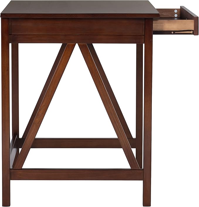 Linon Home Dcor Titian Laptop Desk, Antique Tobacco, 31.5" W x 24.02" D x 30" H - LeafyLoom