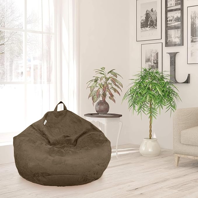 Bean Bag Stuffed Animal Storage Or Cover | No Filler | Extra Large | for Adults Or Kids | Double Stitched | Durable Zipper | Premium Microsuede - LeafyLoom