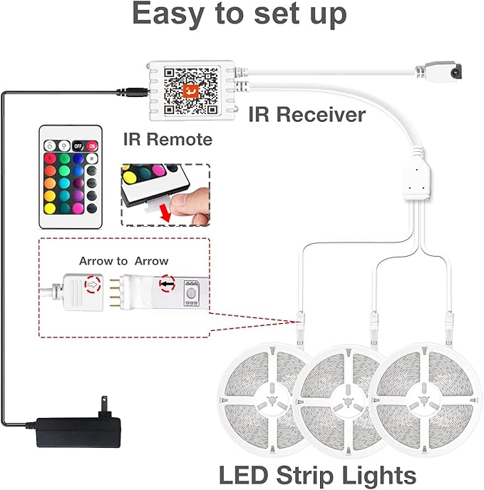 DAYBETTER Smart WiFi Led Lights for Bedroom 150 ft, Tuya App Controlled Led Strip Lights, Compatible with Alexa and Google Assistant, Color Changing Led Light Strip with Remote for Room Party Kitchen DAYBETTER
