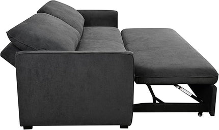 3 in 1 Oversized Convertible Loveseat Sleeper Sofa Bed,Soft Corduroy Upholstered Queen Love Seats Sofabed W/Pull Out Sleep Couch,Comfortable Cushions and Padded Armrests for Living Room - LeafyLoom