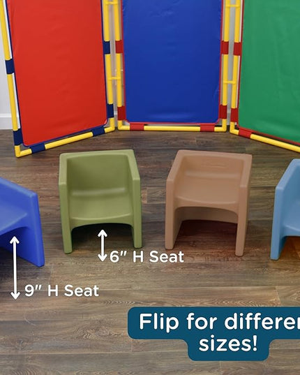 Children's Factory Woodland Set of 4 Cube Chairs - LeafyLoom