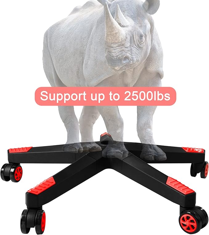 28 inch Nylon Gaming Chair Base Replacement with 5 Casters, Heavy Duty Office Chair Base Part - LeafyLoom