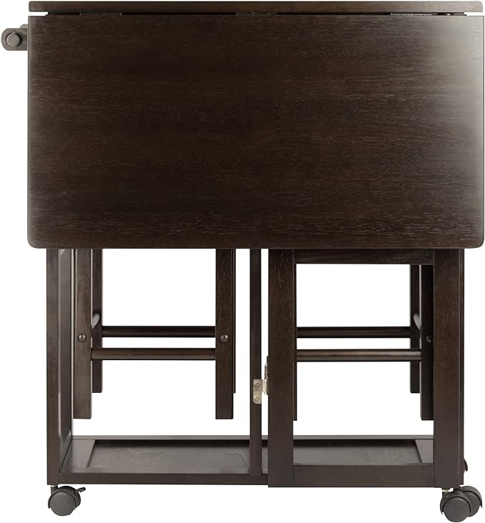 Winsome Suzanne 3-PC Set Space Saver Kitchen, Coffee Finish, 29.61x29.13x32.76 - LeafyLoom