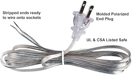 Floor Lamp Making Kit - Repair or Rewire Lamps with All Premium Essential Parts, 10 Inch Harp and Extra Long 12 Foot Cord Included (Silver) - LeafyLoom