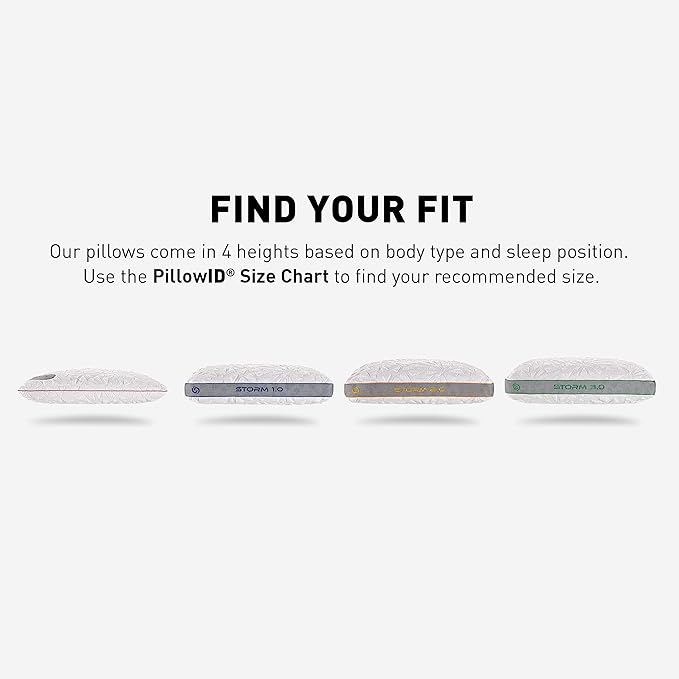 Bedgear Storm Performance Pillow - Size 0.0 - Cooling Pillow for Hot Sleepers - Medium Firmness Bed Pillow for All Sleep Positions - Hypoallergenic, Washable Removable Cover - 20" W x 26" L x 4.75" H - LeafyLoom