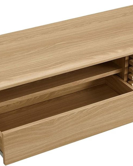 Modway Render Mid-Century Modern Low Profile 70 Inch TV Stand in Oak, 70" - LeafyLoom