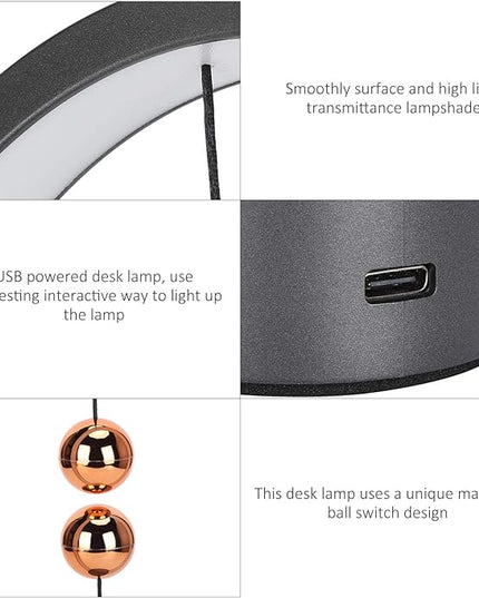 01 Heng Balance Lamp, Smart Magnetic Balance Lamp Magnetic Desk Lamp USB Powered Night Light LED Warm Eye-Care Lamp for Office Bedroom Living Room - LeafyLoom