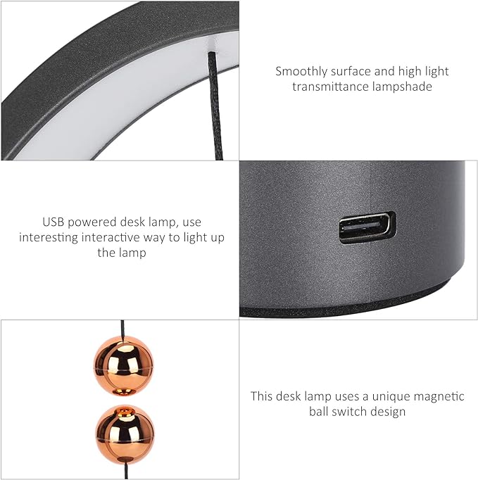 01 Heng Balance Lamp, Smart Magnetic Balance Lamp Magnetic Desk Lamp USB Powered Night Light LED Warm Eye-Care Lamp for Office Bedroom Living Room - LeafyLoom