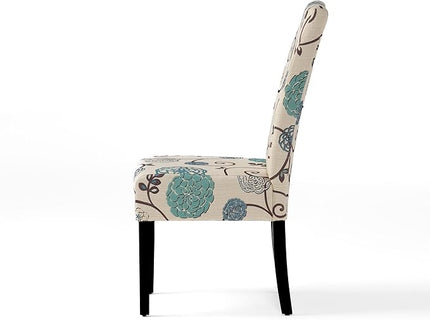 Christopher Knight Home Pertica Fabric Dining Chairs, 2-Pcs Set, Polyester White And Blue Floral - LeafyLoom