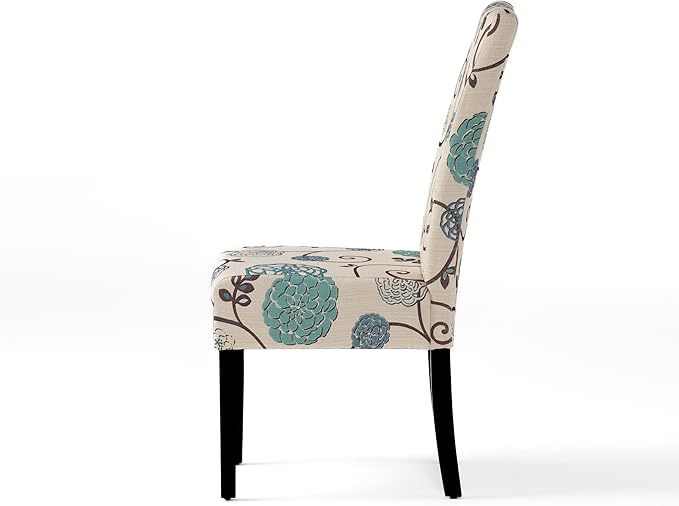 Christopher Knight Home Pertica Fabric Dining Chairs, 2-Pcs Set, Polyester White And Blue Floral - LeafyLoom