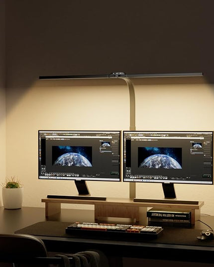 LED Desk Lamp for Home Office, Eye Caring Desk Light with Dimming Adjustable Flexible Gooseneck, Desk Lamp for Reading, Study, Workbench (Black) - LeafyLoom