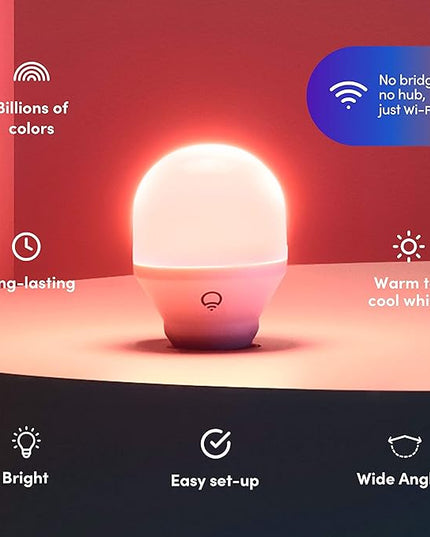 LIFX Color A19 800 lumens, Billions of Colors and Whites, Wi-Fi Smart LED Light Bulb, No Bridge Required, Works with Alexa, Hey Google, HomeKit and Siri (2-Pack) LIFX