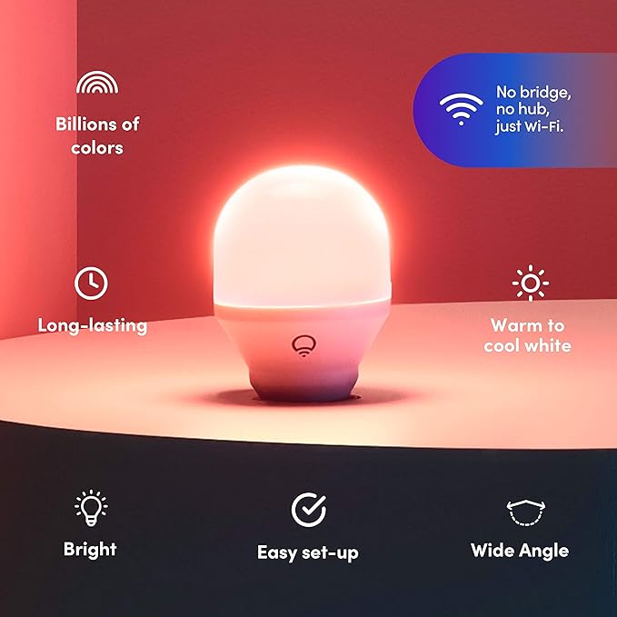 LIFX Color A19 800 lumens, Billions of Colors and Whites, Wi-Fi Smart LED Light Bulb, No Bridge Required, Works with Alexa, Hey Google, HomeKit and Siri (2-Pack) LIFX