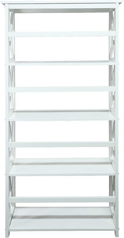 Casual Home Montego Bookcase, 5-Shelf, White,324-51 - LeafyLoom