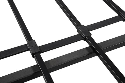 Twin Size Bed W/Slats,Metal Frame Daybed with Trundle and Anti-Noise Design,Space-Saving & Easy to Install,for Living Room Bedroom Apartment,Black - LeafyLoom