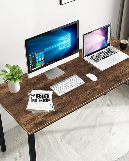 SogesGame Computer Desk, 55.1 inches Office Desk Computer Table Study Writing Desk Workstation for Home Office Dining Table Retro - LeafyLoom