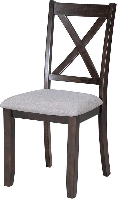 Kitchen 6-Piece Wooden Foldable Dining Table Set with Bench and 4 Padded Chairs, Space-Saving, Espresso - LeafyLoom