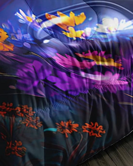 Cartoon Kawaii Cat Comforter Set Twin Size 3D Animals Flower Toddler Bedding Set Cat Lovers Animal Bubble Design Quilt Bed Set for Girls Kids Teens - LeafyLoom