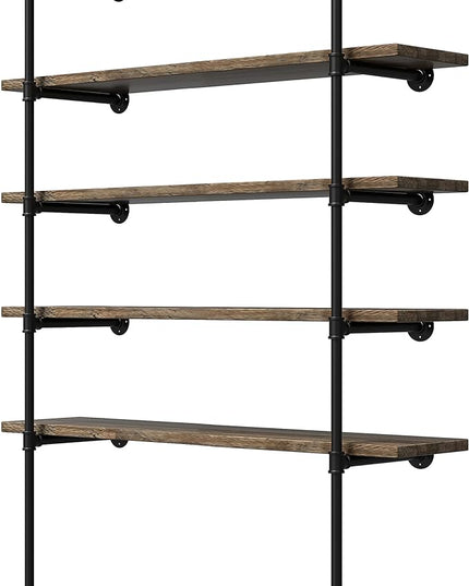 (14"Deep, 2Pcs)Industrial Retro Wall Mount Iron Pipe Shelf,DIY Open Bookshelf,Hung Bracket,Home Improvement Kitchen Shelves,Tool Utility Shelves, Office Shelves, Bookshelves and bookcases - LeafyLoom