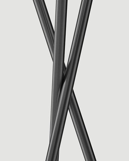 Brightech Jaxon LED Floor lamp, Modern Lamp for Living Rooms & Offices, Tall Lamp with Contemporary Drum Shade, Gold Tripod Standing Lamp for Bedroom Reading, Great Living Room Decor - Black - LeafyLoom