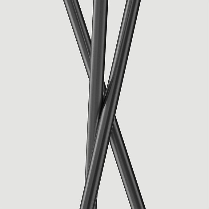Brightech Jaxon LED Floor lamp, Modern Lamp for Living Rooms & Offices, Tall Lamp with Contemporary Drum Shade, Gold Tripod Standing Lamp for Bedroom Reading, Great Living Room Decor - Black - LeafyLoom