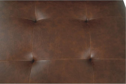 Signature Design by Ashley Sidewinder Mid-Century Modern Faux Leather Accent Chair, Brown - LeafyLoom