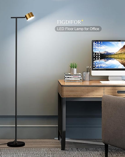 Floor Lamps for Living Room, 3 Color Temperatures Minimalist Floor Lamp with Flexible Lamp Cap,Modern Tall Floor Lamp for Bedroom, Foot Switch, Standing Reading Lamp for Office Working - LeafyLoom