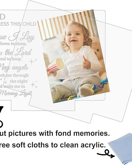 Attivolife Light up Picture Frame for Baby, Acrylic Photo Frame 3.5x5'' with LED Warm Night Light Desktop Decor Keepsake, Creative Gifts for Darling Birthday Newborn Birth Nursery Party Anniversary - LeafyLoom