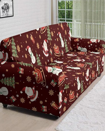 FKELYI Red Christmas Sofa Couch Cover for Indoor Non-Slip Furniture Protector Easy Going Stretch Sofa Slipcover Washable Sofa Slipcovers XL FKELYI