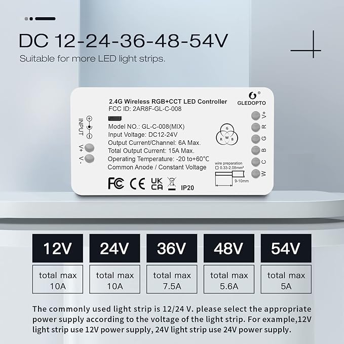 ZigBee 3.0 LED Strip Controller RGB+CCT Mix Dimmable Compatible with SmartThings Amazon Echo Plus App/Voice Control for RGB Warm White Cold White LED Strip Light (Require ZigBee Hub) GLEDOPTO