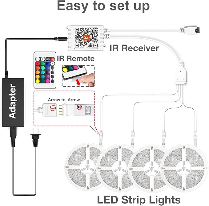 DAYBETTER Smart WiFi Led Lights, Tuya App Controlled, Compatible with Alexa and Google Assistant, Timer Schedule, RGB Strip Color Changing Décor for Bedroom Party Kitchen, 200ft DAYBETTER