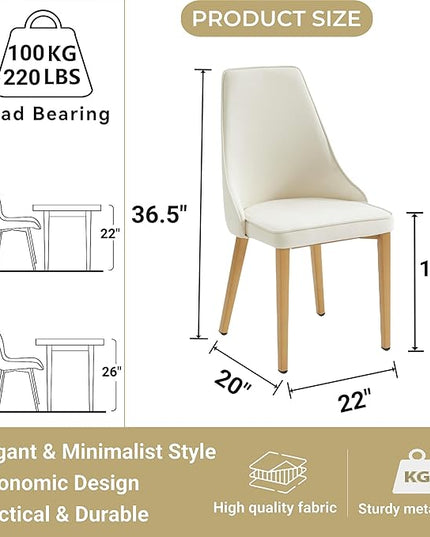 Dining Chairs Set of 2, Modern and Minimalist Leisure Backrest Velvet Chairs. Leisure Upholstered Velvet Dining Chair with Gold Metal Chromed Legs - LeafyLoom