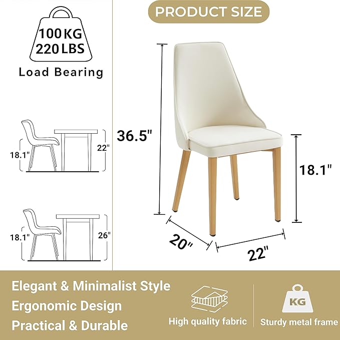 Dining Chairs Set of 2, Modern and Minimalist Leisure Backrest Velvet Chairs. Leisure Upholstered Velvet Dining Chair with Gold Metal Chromed Legs - LeafyLoom