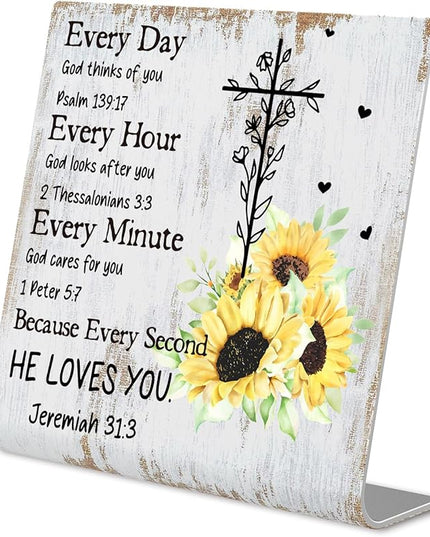 Christian Office Decor for Women Desk Inspirational Gifts with Prayers Religious Scripture Birthday Gifts for Her, Mom, Sister, Coworker Men, Friends Valentines Motivational Catholic Gifts XUV04 - LeafyLoom