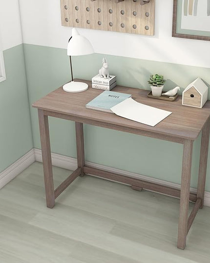 Max & Lily Solid Wood Desk, 40 Inches, Clay - LeafyLoom