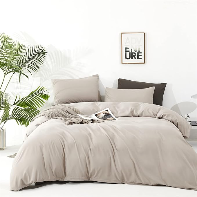 Light Khaki Comforter Set Cal King Size Khaki Comforter 3 Pieces Champagne Color California King Comforter Bedding Set Women Solid Khaki Cal King Bed Comforter Set - LeafyLoom