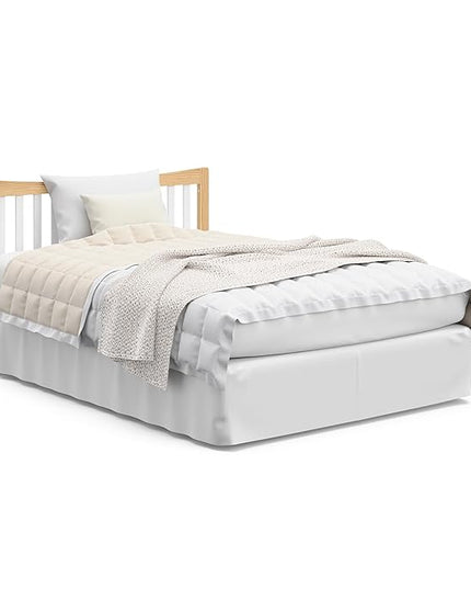 Graco Remi 4-In-1 Convertible Crib & Changer With Drawer (White & Natural) – GREENGUARD Gold Certified, Crib And Changing-Table Combo, Includes Changing Pad, Converts To Toddler Bed, Full-Size Bed - LeafyLoom
