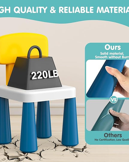 2 Pcs Plastic Toddler Chairs: Kids Chair for Table Birthday Gifts Step Stool Lightweight Indoor Outdoor School Playroom Nursery Beach Camping Activity Small Chair for Kids Boys Girls Age 3-10 - LeafyLoom